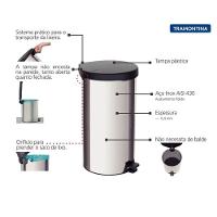 Lixeira Com Pedal Tramontina New Em Aço Inox Com Acabamento Polido 20 L - 3