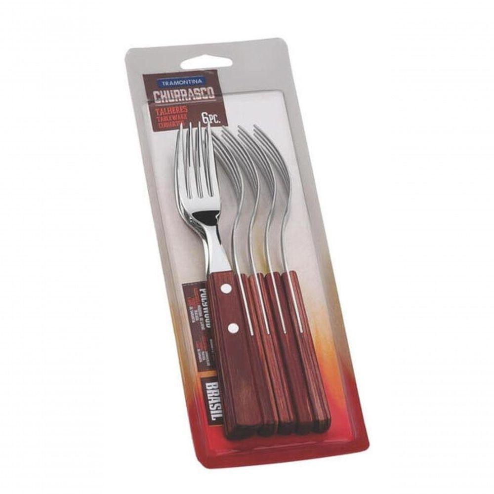 Conjunto De Garfos Para Churrasco Tramontina Polywood Vermelhor 6 Peças - 2