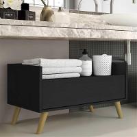 Gabinete Armário Banheiro 80 Cm com Pés Retrô - 2