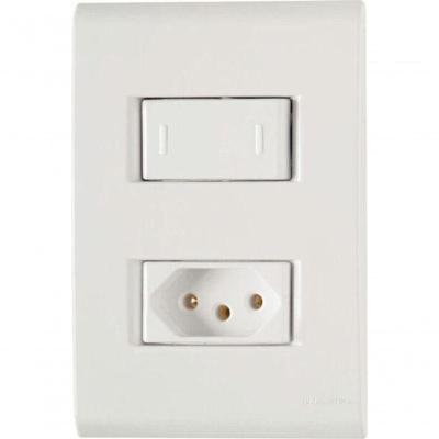 Conjunto 4x2 1 Interruptor Paralelo 10 A 250 V 1 Tomada 2p+t 10 A 250 V Tramontina Liz