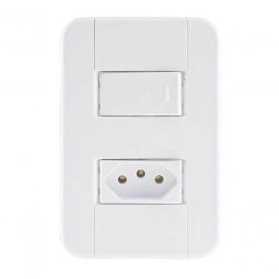 Conjunto 4x2 1 Interruptor Simples 10 A 250 V 1 Tomada 2p+t 20 A 250 V Tramontina Tablet