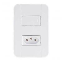 Conjunto 4x2 1 Interruptor Simples 10 A 250 V 1 Tomada 2p+t 20 A 250 V Tramontina Tablet - 1