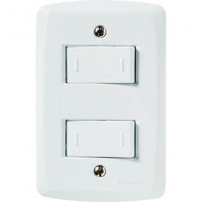 Conjunto 4x2 Com 2 Interruptores Paralelos 10 A 250 V Tramontina Lux2 Branco