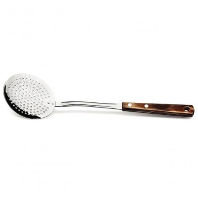 Espumadeira Tramontina Inox Polywood Castanho
