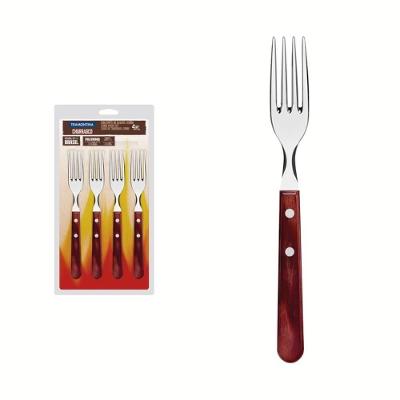 Jogo De Garfos Jumbo Tramontina Polywood Vermelho 4 Peças