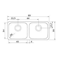Cuba Tramontina Dora Duo 2c 40 Bl Em Aço Inox Com Acabamento Escovado - 3