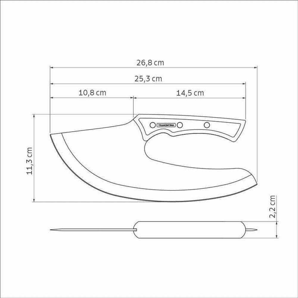 Cortador Multiuso Tramontina Churrasco Black Cabo Em Madeira - 4