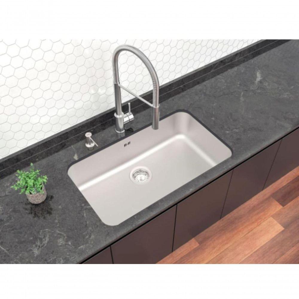 Cuba De Embutir Tramontina Dora 70 Bl R6 Em Aço Inox Acabamento Escovado E Válvula Com Escape - 2