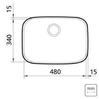 Cuba De Embutir Tramontinalitrosavínia 48 Bl Em Aço Inox Acabamento Escovado Sem Escape 48x34 Cm - 2