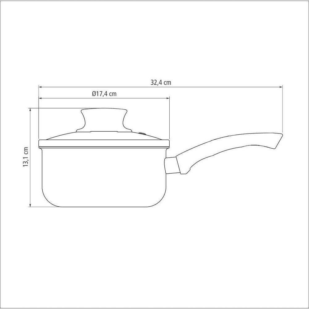 Panela Tramontina Paris 16cm Em Alumínio Com Revestimento Antiaderente Chumbo E Tampa De Vidro - 5
