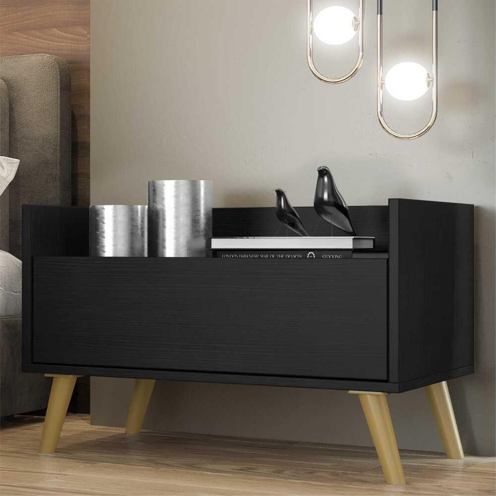 Kit com 2 Mesas De Cabeceira 80 Cm com Pés Retrô - 6