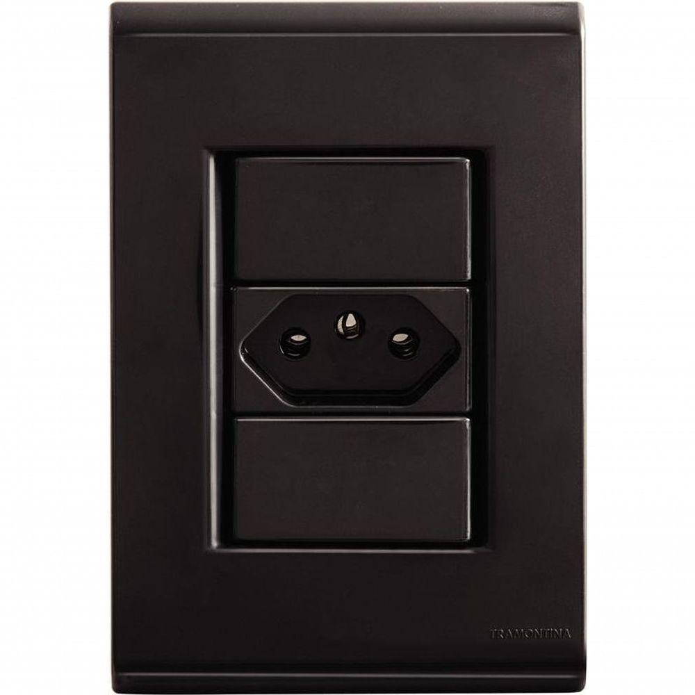 Conjunto Tramontina 4x2 Com 1 Tomada 2p+t 20 A 250 V Liz Grafite - 1