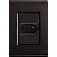 Conjunto Tramontina 4x2 Com 1 Tomada 2p+t 20 A 250 V Liz Grafite - 1