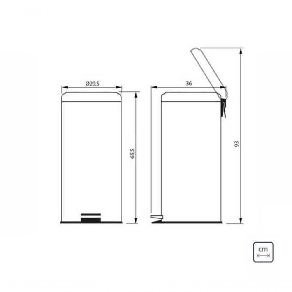 Lixeira Com Pedal Tramontina Brasil Em Inox Com Acabamento Polido 30 L - 4