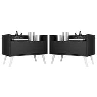 Kit com 2 Mesas De Cabeceira 80 Cm com Pés Retrô - 3