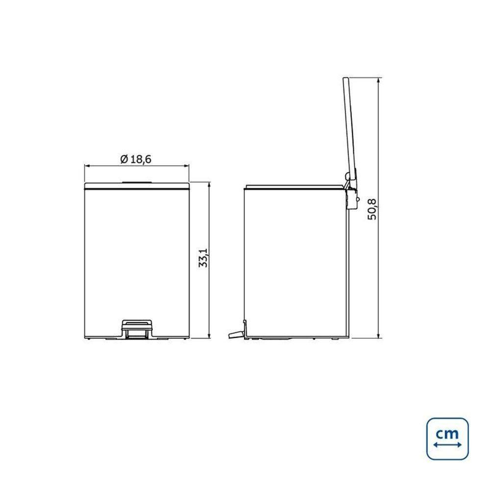 Lixeira Com Pedal Tramontina Loop Aço Inox Polido E Balde Interno 5 L - 5