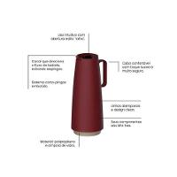 Bule Térmico Tramontina Exata Vermelho Com Ampola De Vidro 1 Litro - 3