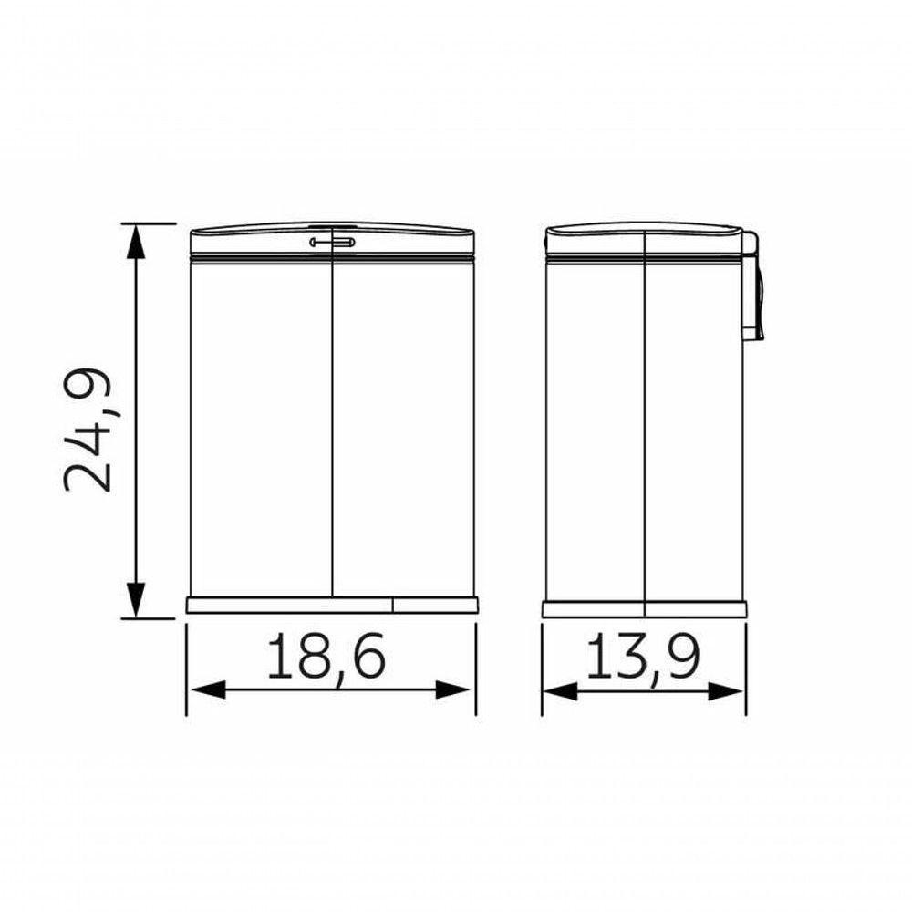 Lixeira Tramontina Tipo D Em Aço Inox Com Acabamento Acetinado 3 Litros - 3