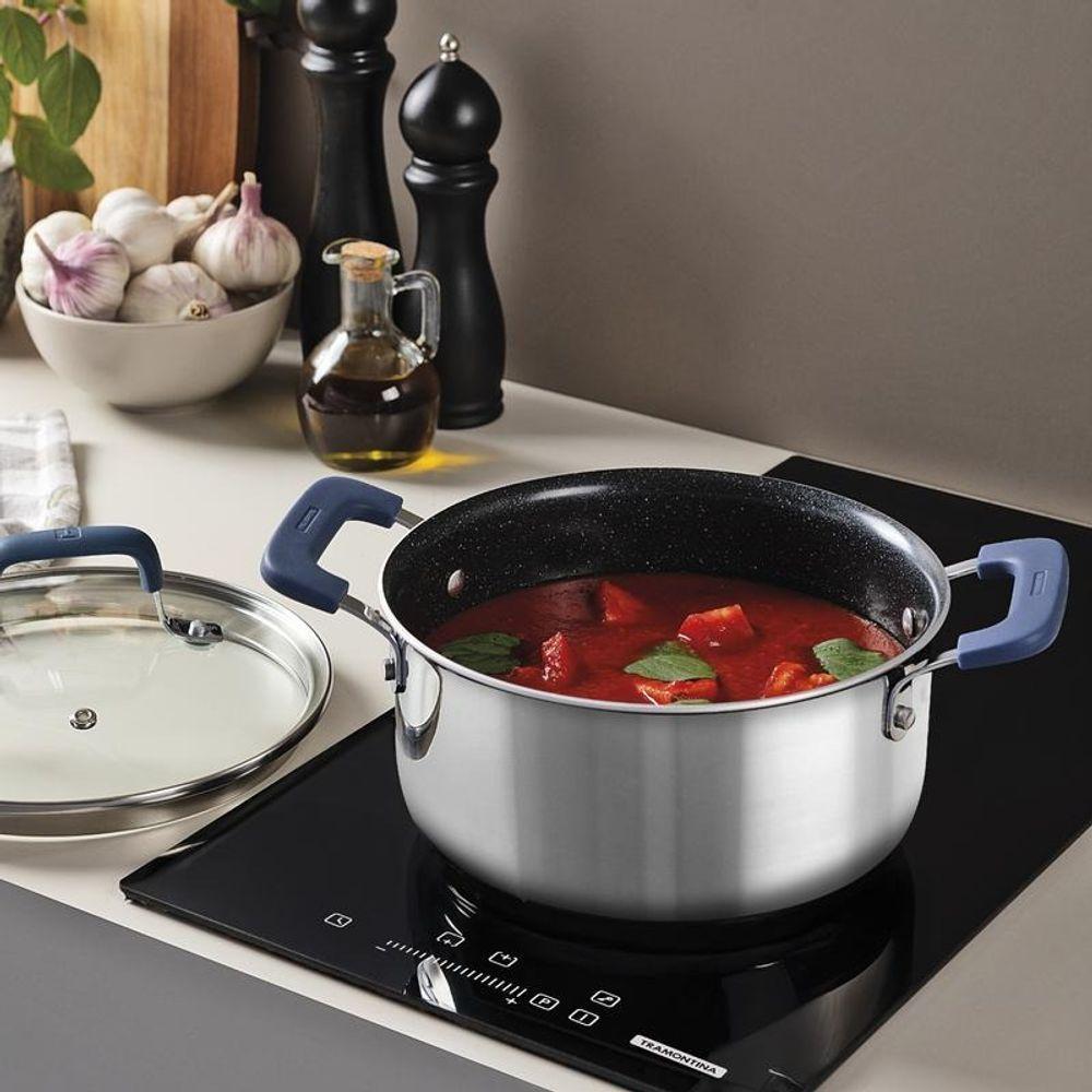 Caçarola Tramontina Romagna Aço Inox E Alumínio 20cm Com Revestimento Cerâmico Black Stone - 2