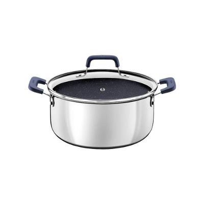 Caçarola Tramontina Romagna Aço Inox E Alumínio 20cm Com Revestimento Cerâmico Black Stone