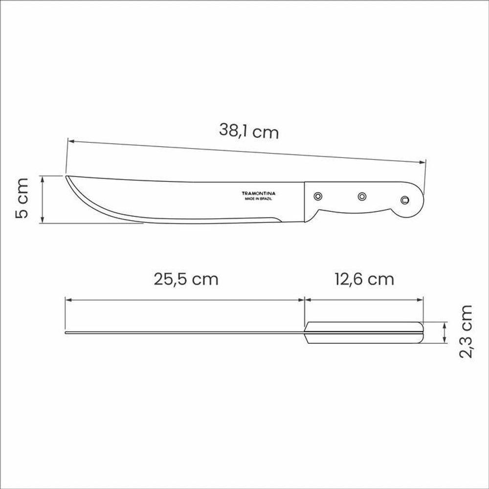 Facão Para Mato Tramontina Em Aço Carbono E Cabo De Polipropileno Preto 10" - 3
