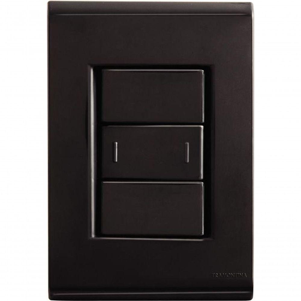 Conjunto Tramontina 4x2 Com 1 Interruptor Paralelo 10 A 250 V Liz Grafite - 1