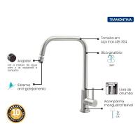 Torneira De Bancada Tramontina Angolare Em Aço Inox Com Sistema Anti-gotejamento - 3