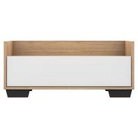 Kit C/ 2 Mesas De Cabeceira 80 Cm Rustic/branco/preto - 5