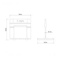 Base Espaçadora Plástica Tramontina Larga 1mm Saco Com 50 Unidades - 3