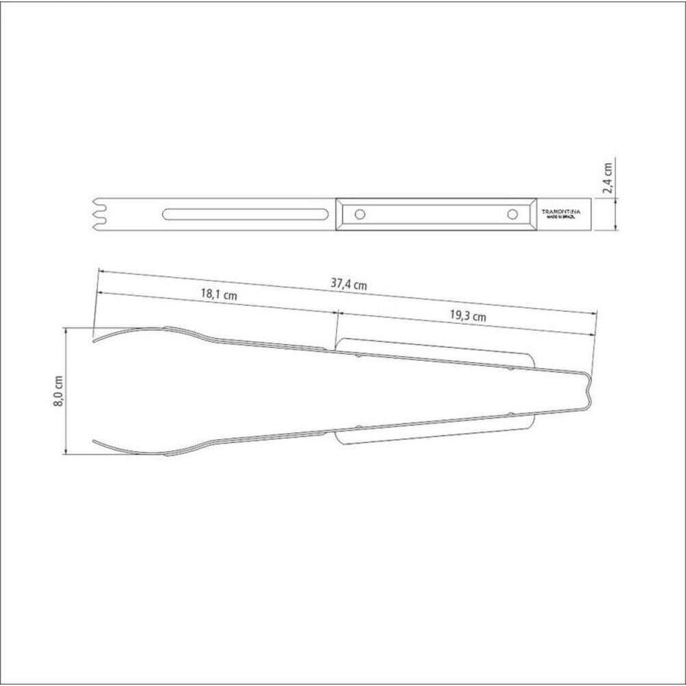 Pegador Para Carne Tramontina Churrasco Com Lâmina Inox E Cabo De Madeira 37cm - 2
