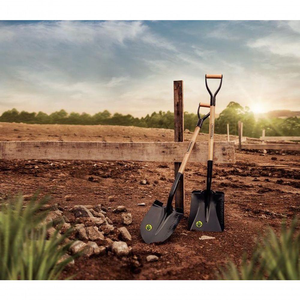 Pá Quadrada Tramontina Em Aço Com Cabo De Madeira 74cm - 2