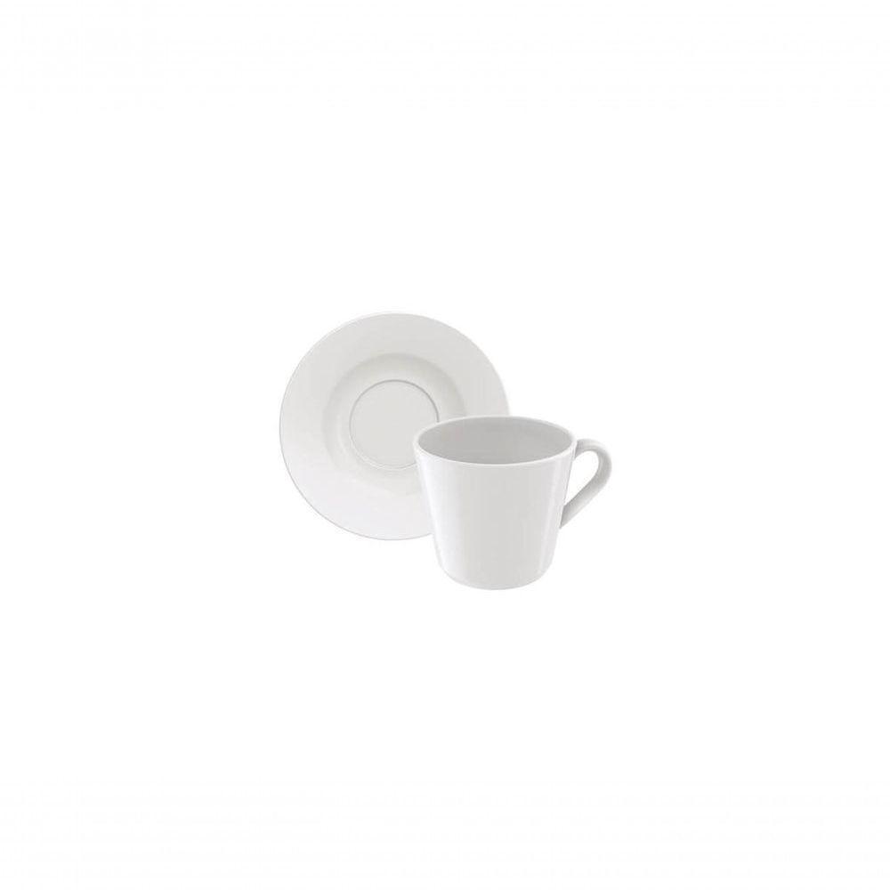 Conjunto De Xícaras E Pires De Chá Tramontina Leonora Em Porcelana 185ml - 1