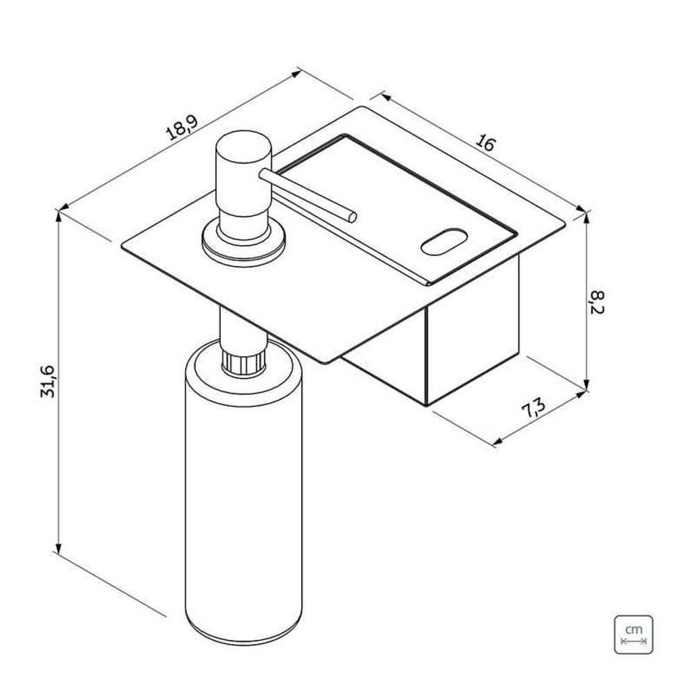 Porta Esponja De Embutir Tramontina Com Tampa E Dosador De Sabão Líquido Em Aço Inox - 4