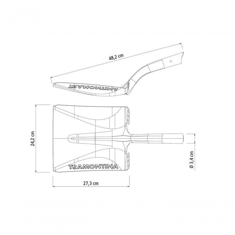 Pá Quadrada Tramontina Em Aço Sem Cabo - 3