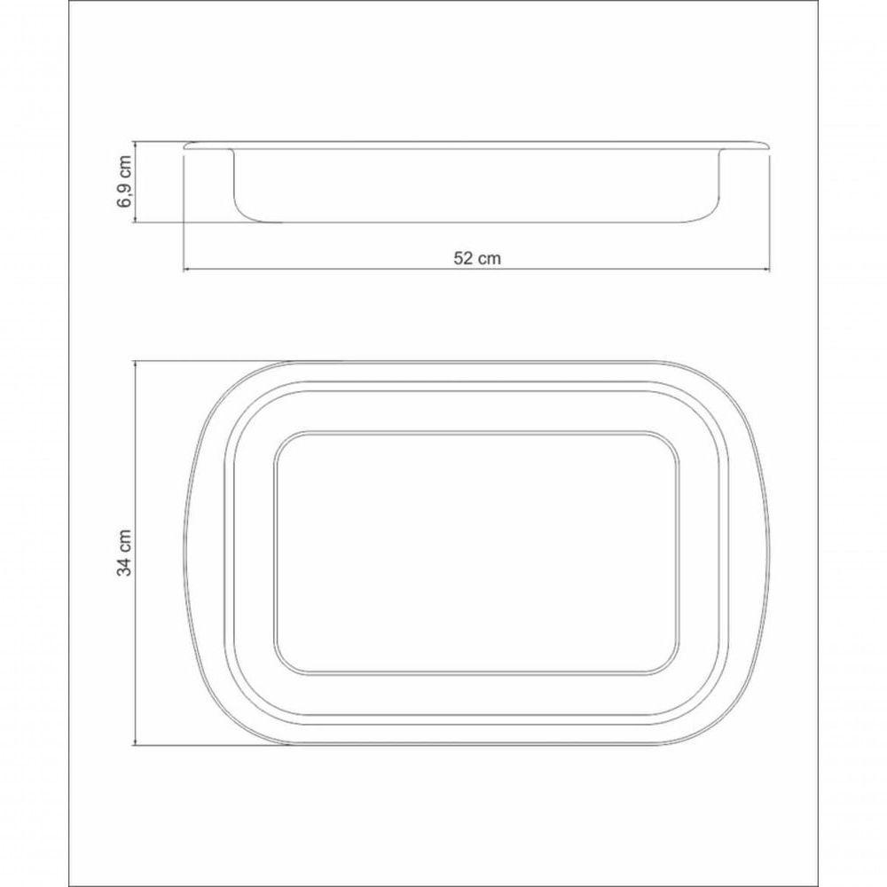 Assadeira Tramontina Cosmos Retangular 52cm Aço Inox Para Cozinha Profissional - 3