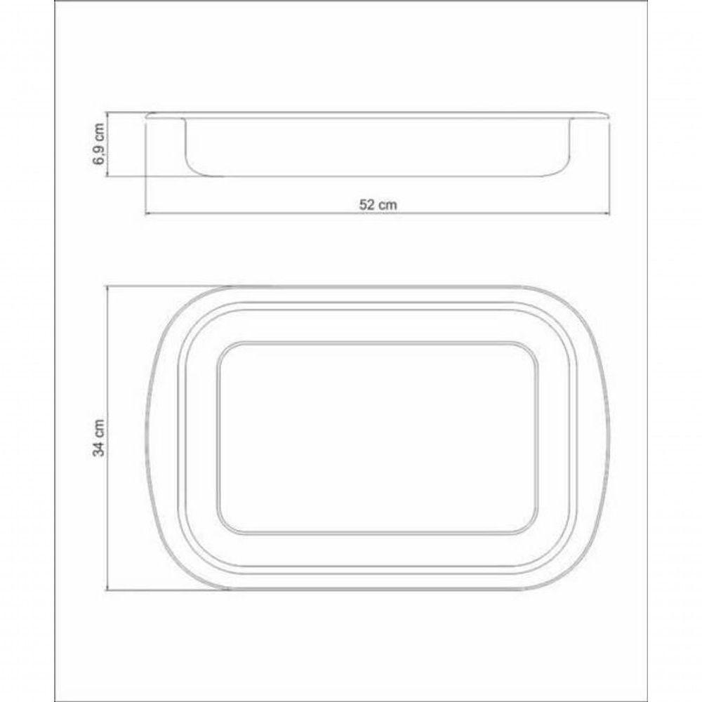 Assadeira Tramontina Cosmos Retangular 52cm Aço Inox Para Cozinha Profissional - 4