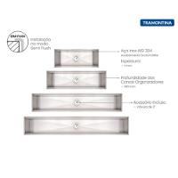 Canal Organizador Em Inox Tramontina Para Sobrepor Com Acabamento Acetinado 60x18 Cm