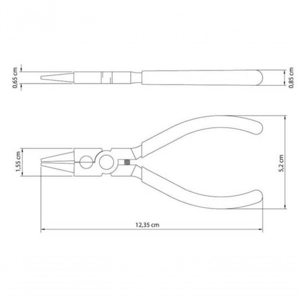 Alicate Bico Redondo 5" Tramontina Basic Aço Especial Com Empunhadura Em Pvc Azul - 2