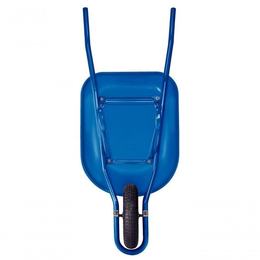 Carrinho De Mão Tramontina Caçamba Rasa Em Plástico Azul 50 Litros Braços Em Aço - 4