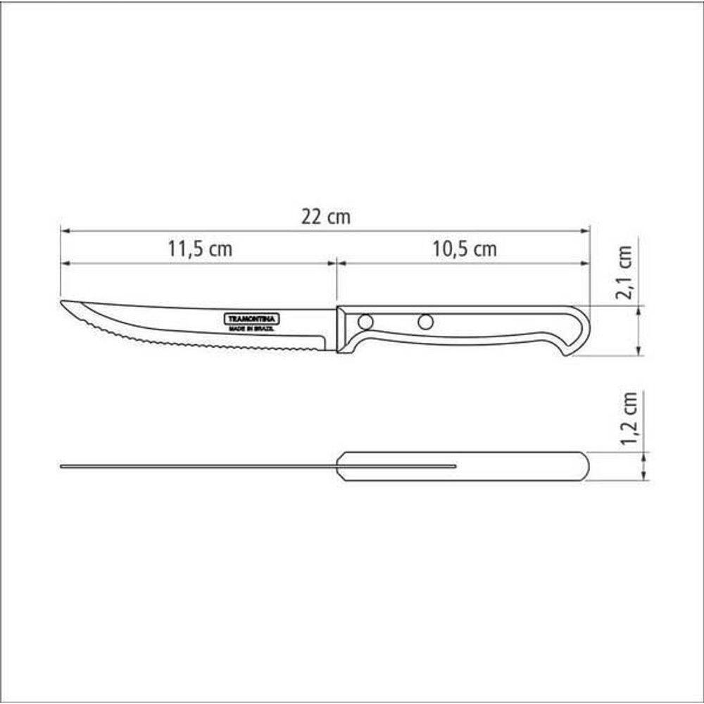 Faca Para Churrasco E Frutas Tramontina Ultracorte 5 Preta - 2
