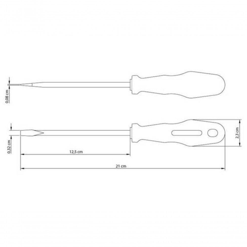 Chave De Fenda Tramontina Master Yellow Com Ponta Chata 1-8x5" - 3