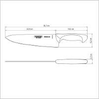 Faca Chef Tramontina Premium Com Lâmina Em Aço Inox E Cabo De Polipropileno Branco 10" - 2