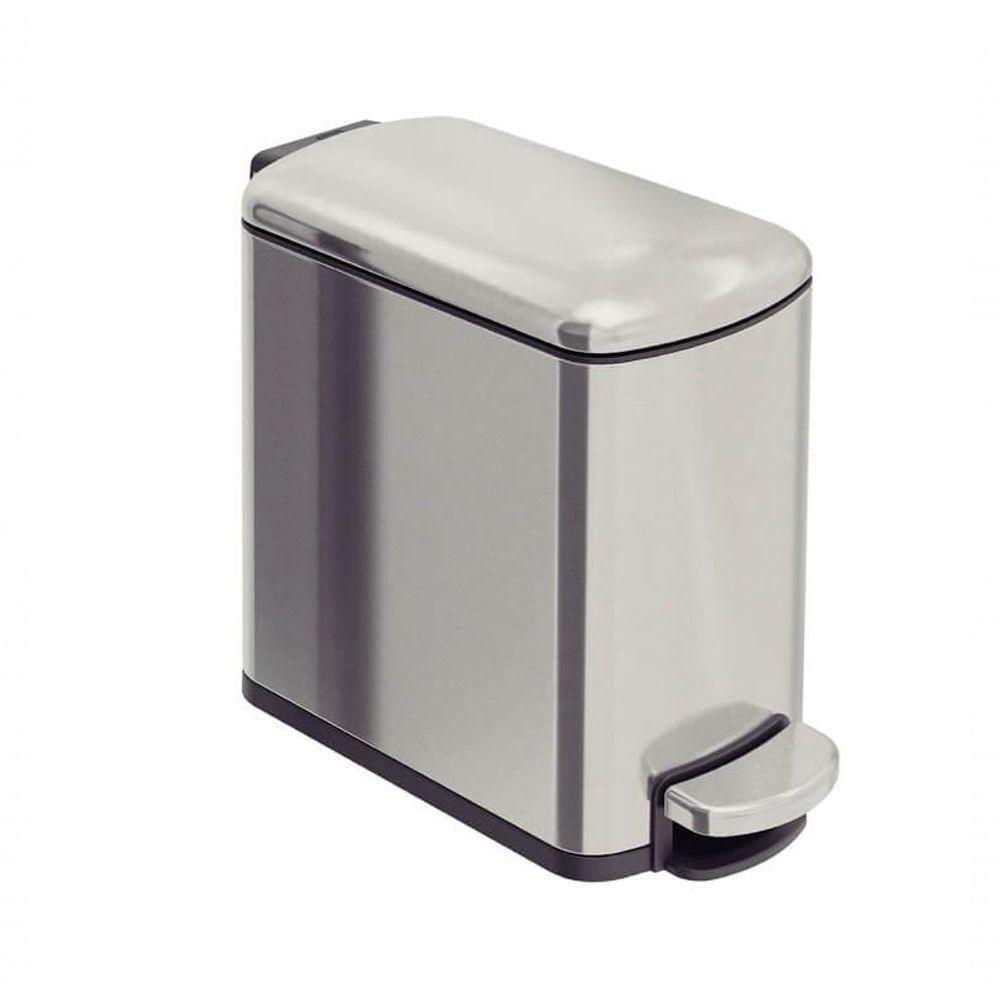 Lixeira Tramontina Tipo D Slim Em Aço Inox Com Acabamento Acetinado 6 Litros - 1