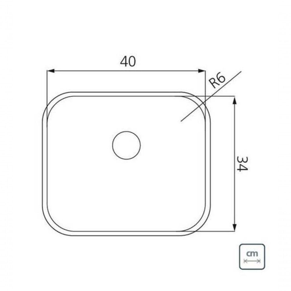 Cuba De Embutir Tramontina Dora 40 Bl R6 Em Inox Acabamento Escovado Com Válvula 4 1-2?? 40x34 Cm - 3
