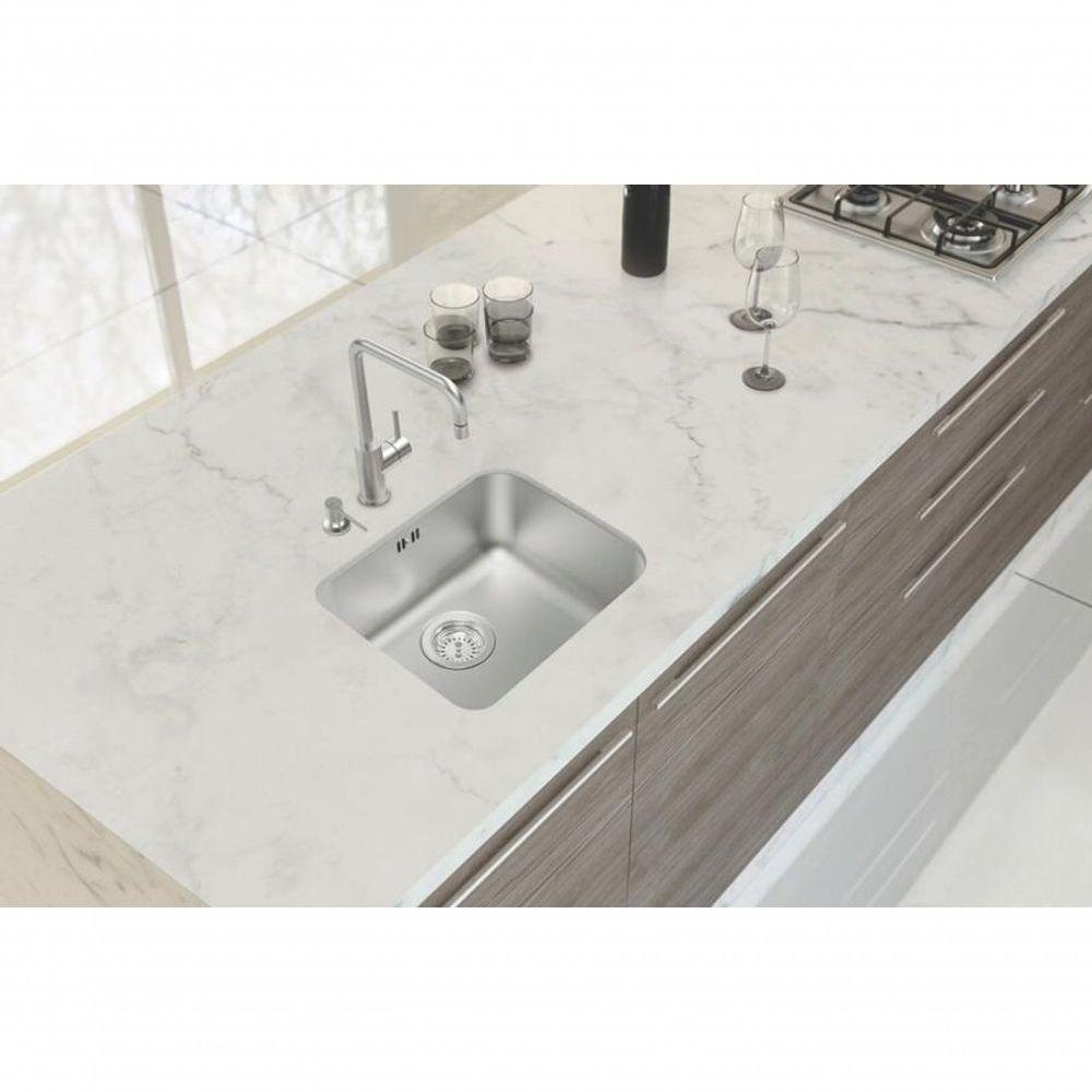 Cuba De Embutir Tramontina Dora 40 Bl R6 Em Inox Acabamento Escovado Com Válvula 4 1-2?? 40x34 Cm - 4