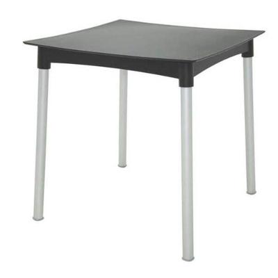 Mesa Tramontina Diana Preto Com Pernas De Alumínio