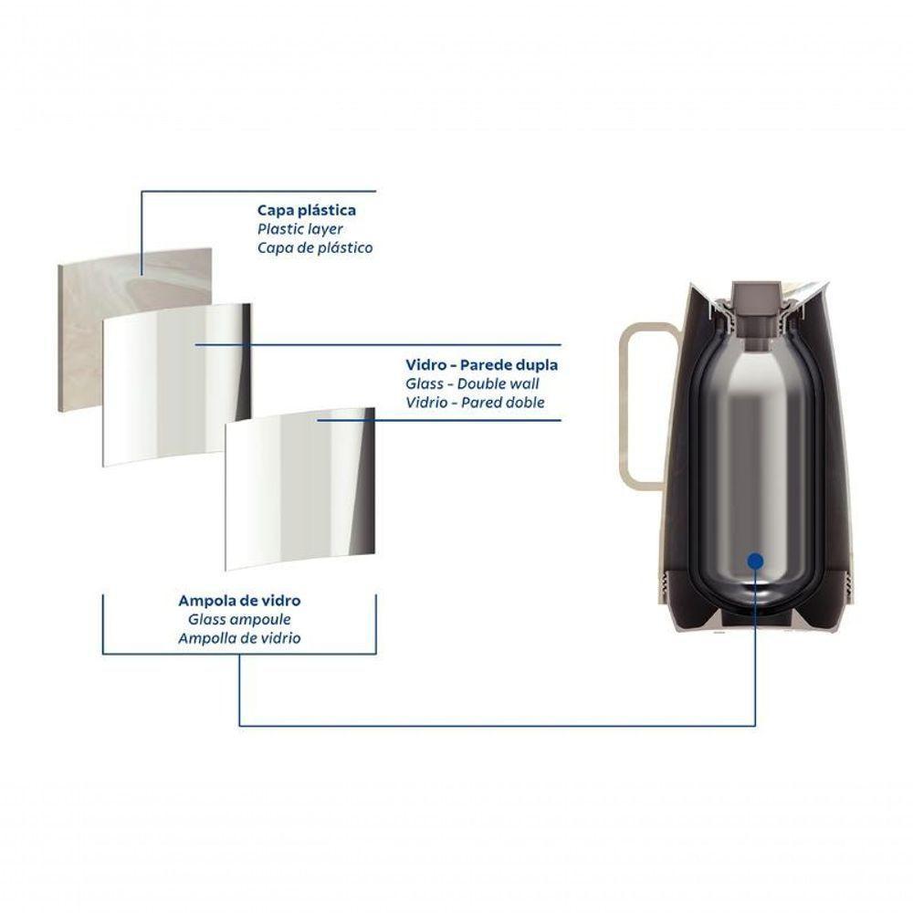 Bule Térmico Tramontina Exata 500ml Marmorizado Creme - 3