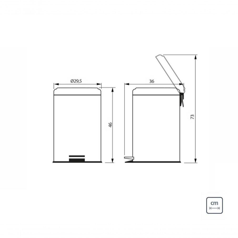 Lixeira Com Pedal Tramontina Brasil Em Inox Com Acabamento Polido 20 L - 5