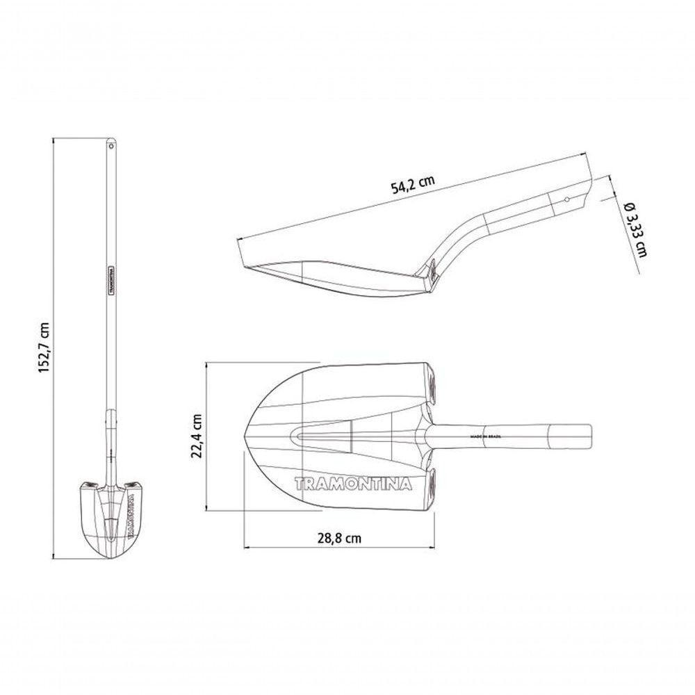Pá De Bico Tramontina Em Aço Com Cabo De Madeira 120cm 416-20 - 3