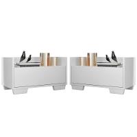 Kit Com 2 Mesas De Cabeceira 60Cm Multimóveis V3634 Branca Branco - 1